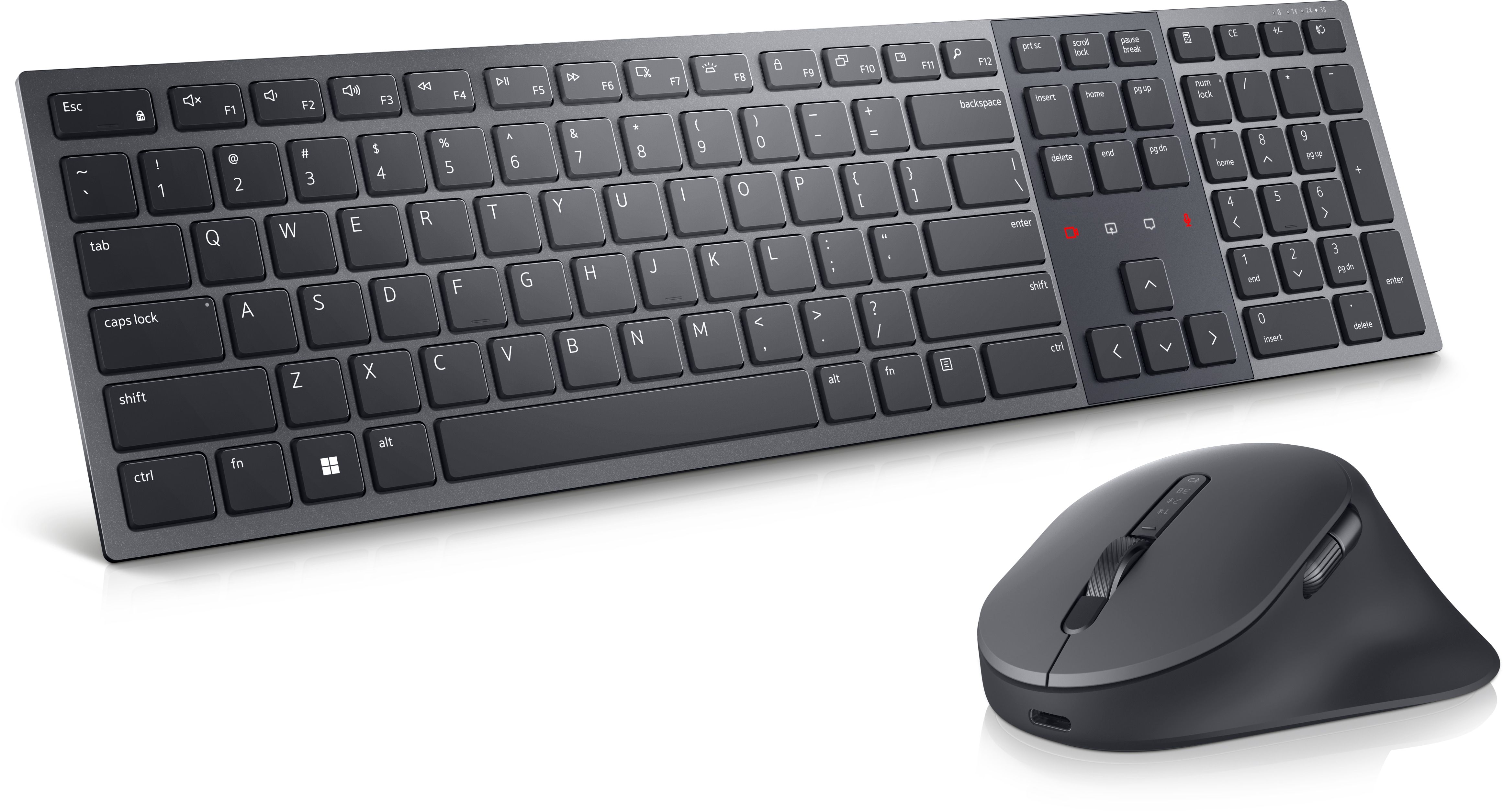 DELL KM900 Wireless Keyboard and Mouse Combo - RF + Bluetooth - US International - Graphite