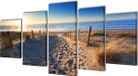 vidaXL Canvas muurdruk set zandstrand 100 x 50 cm