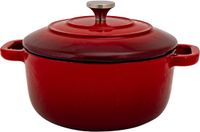 Cosy & Trendy Braadpan/stoofpan - gietijzer/emaille - 0.5 liter - 12 x 9 cm - rood
