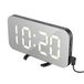 EXTSUD Digitale wekker, led-spiegelwekker, digitaal met 3 helderheidsniveaus, dimbaar, wekker, tafelklok, reiswekker met groot scherm, 12/24-uurs display, USB-aansluiting voor smartphone
