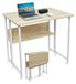 Bureau pliable sur roulettes, 80x58x75 cm, aspect chêne