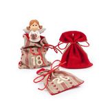 Pajoma 14442 Adventskalender om zelf te vullen, 24 stoffen zakjes, cadeauzakjes voor Kerstmis, doe-het-zelf kerstkalender