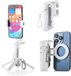 MOJOGEAR TS2 6-in-1 Mini Selfiestick Statief & Grip - Magnetisch voor MagSafe - met Bluetooth Afstandsbediening - Wit