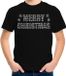 Bellatio Decorations Shoppartners Bv Glitter kerst t-shirt zwart Merry Christmas glitter steentjes/ rhinestones voor kinderen - Glitter kerst shirt/ outfit L