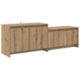 vidaXL Tv-meubel 147 x 35 x 50 cm Artisanaal eiken Bewerkt hout