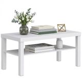 HOMCOM Salontafel - MDF - 90 x 45 x 44,5 cm - Wit