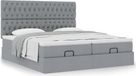 Maison Exclusive - Cadre de lit ottoman avec matelas, gris clair, 180x200 cm, textile
