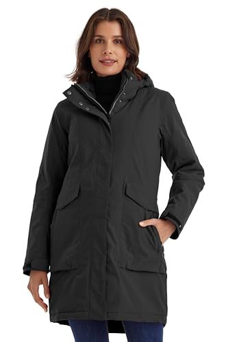 killtec Dames Parka/jas waterdicht met afritsbare capuchon - Zwart - Maat 42