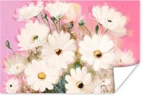 PosterMonkey Poster Bloemen - Vaas - Planten - Wit - 90x60 cm