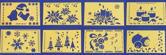 Top-Hobby Kerst Embossing Sjablonen Set 8 Stuks