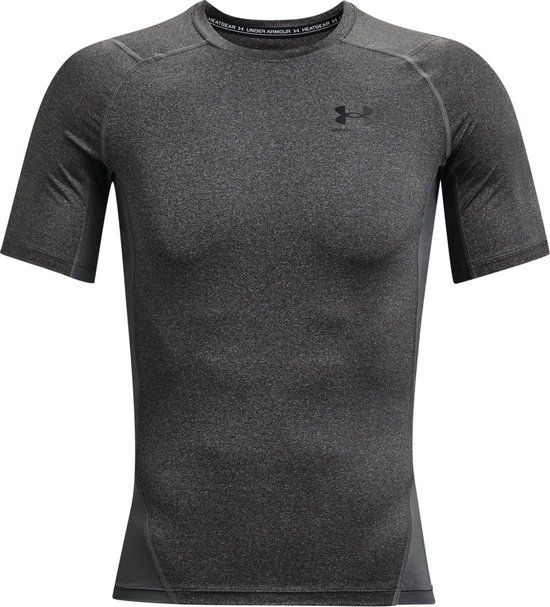 Under Armour UA Heatgear Armour Compressie Sportshirt Heren - Grijs/Zwart