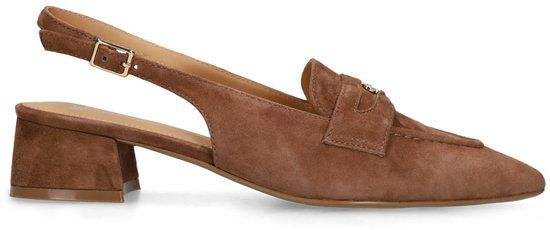 Manfield Dames Bruine Suède Slingbacks Maat 42