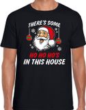 Bellatio Decorations Foute humor Kerst t-shirt Kerstman - heren - zwart S