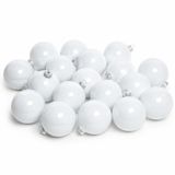 Decoris Kerstballen - 18 stuks - winter wit - glas - 8 cm