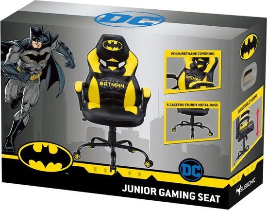 Subsonic Batman Junior PC-gamestoel Gestoffeerde gevoerde zitting Zwart, Geel