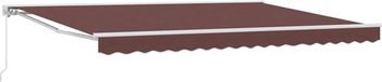 vidaXL Parasol manuel 5 x 3,5 m Marron Polyester