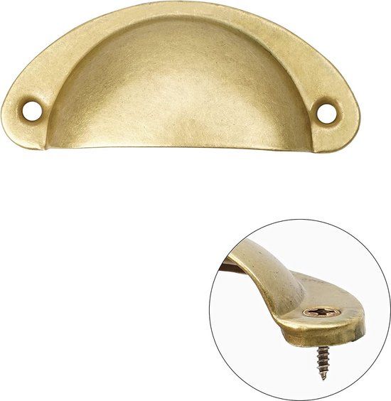 Komgreep Goud 80mm - Gouden Meubelknop - Deurknop - Handgreep - Inclusief Schroeven