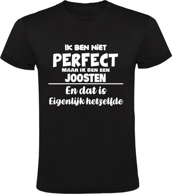 Heren T-shirt - Ik ben niet perfect maar ik ben een Joosten - Zwart - Maat S
