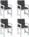 vidaXL Coussin de chaise - 4 pièces - bas du dos - 100x50x7 cm - tissu - chiné - anthracite