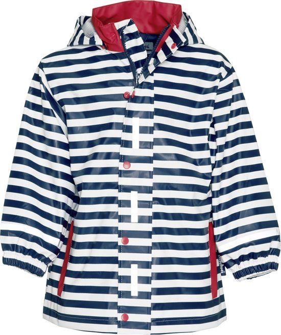 Playshoes Regenjas Kinderen Maritiem - Donkerblauw/Wit - Maat 92