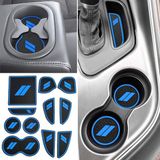 Auovo Anti-stofmatten voor Challenger-accessoires 2015-2021, perfecte pasvorm voor bekerhouders, matten, deur, tas, middenconsole, bekleding voor Challenger 2023, 11 stuks, blauw
