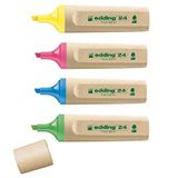 Edding EcoLine 24 marqueur 4 pièce(s) Pointe biseautée/fine Bleu, Vert, Rose, Jaune