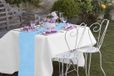 Santex Feest tafelkleed met tafelloper op rol - wit/blauw - 10 meter