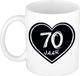 Bellatio Decorations cadeau mok/beker - 70 jaar - verjaardag - keramiek - 300 ml
