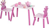 HOMCOM Kindertafel en -stoelenset - MDF - Roze