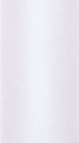 Merkloos Hobby/decoratie witte tule stof - 8x - op rol - 15 cm x 9 meter - Gaatjesstof mesh stof - Witte cadeaulinten - Strikken maken