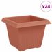 vidaXL Vierkante Bloempot Baksteenrood 24 stuks 23 x 23 x 17,5 cm
