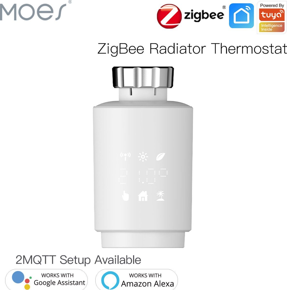 MOES Tuya ZigBee Slimme Radiator Thermostaat - Wit
