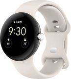 Strap-it Siliconen Classic smartwatch bandje geschikt voor Google Pixel Watch 5 (41 mm) / 4 (41 mm) / 3 (41 mm) / 2 / 1 - Zand wit