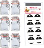 Westmark Draadpotjes, 6 st. – Voor Specerijen, Kruiden En Thee – Inclusief 8 Decoratieve Etiketten – Transparant, 100ml