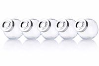 Alpina Voorraadpot Set van 5 Stuks - Ø8xh6cm 200ml Inhoud - Glazen Pot met Draaideksel - Transparant