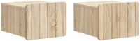 vidaXL Muurbevestigde Nachttafel 2 st Sonoma Eiken 33 x 34,5 x 24 cm