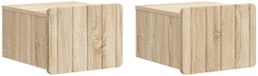 vidaXL Table de chevet murale 2 pièces chêne Sonoma 33 x 34,5 x 24 cm