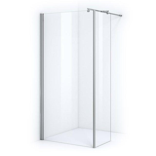 Maxaro Inloopdouche met Zijwand 100cm Veiligheidsglas 6 mm Chroom