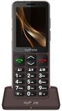 myPhone Bueno LTE mobiele telefoon voor senioren zonder abonnement, met SOS-knop, grote toetsen, 2,8 inch kleurendisplay, 4G, lange standby-tijd (2000 mAh), camera, laadstation, zaklamp - Praline