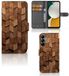 Étui style livre pour Samsung Galaxy A34 Wooden Cubes