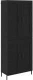 vidaXL Highboard Zwart Eiken 69,5 x 34 x 180 cm