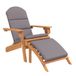VidaXL Tuinstoel Adirondack met voetensteun massief acaciahout Grijs
