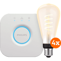 Philips Hue Filament White Ambiance Edison XL 4-Pack + Bridge