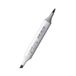 COPIC Sketch Marker type W - 6, warmgrijs nr. 6, professionele brush marker, op alcoholbasis, met een Super Brush punt en een Medium Broad punt.