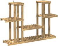 vidaXL Plantenstandaard Wit 123 x 25 x 78,5 cm Massief Acacia Hout