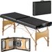 HOMCOM Massage Table - Kunstleer, Hout - 215L x 70B x 61-86H cm - Zwart