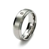 Monomania Dames partnerring roestvrij staal 1 diamant 0,04 ct wit 20364