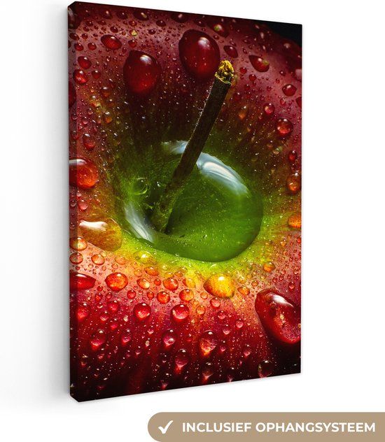 OneMillionCanvasses Canvas schilderij Appel 20x30 cm - Foto op canvas