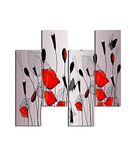 Homemania Wandfoto, motief: bloemen, 4 stuks, voor woonkamer, slaapkamer, meerkleurig, 76 x 0,3 x 50 cm, HM204PMDF216, MDF