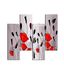 Homemania Wandfoto, motief: bloemen, 4 stuks, voor woonkamer, slaapkamer, meerkleurig, 76 x 0,3 x 50 cm, HM204PMDF216, MDF